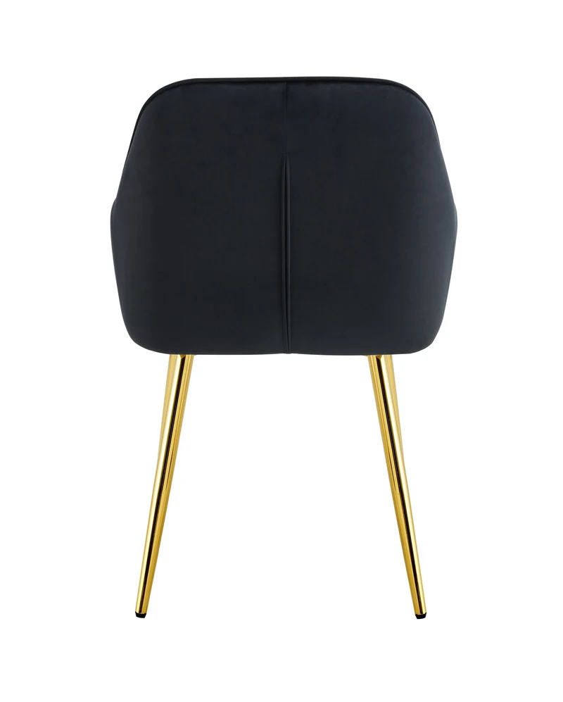 CHAISE PAMS PIED GOLD VELOURS NOIR