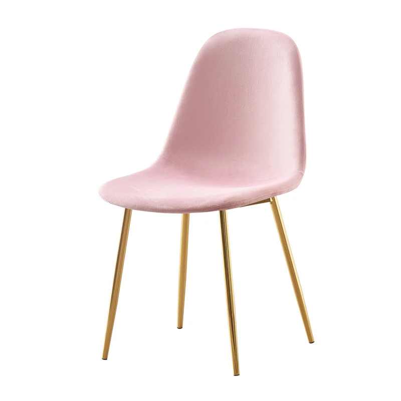 CHAISE SCANDINAVE GOLD VELOURS ROSE