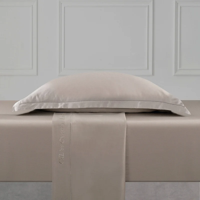 Drap plat satin de coton - Uni 1 baratta Taupe 01