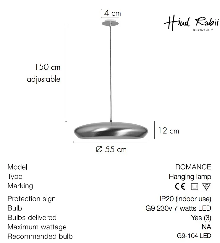 Suspension ROMANCE GOLD (diam 55cm) - HIND RABII