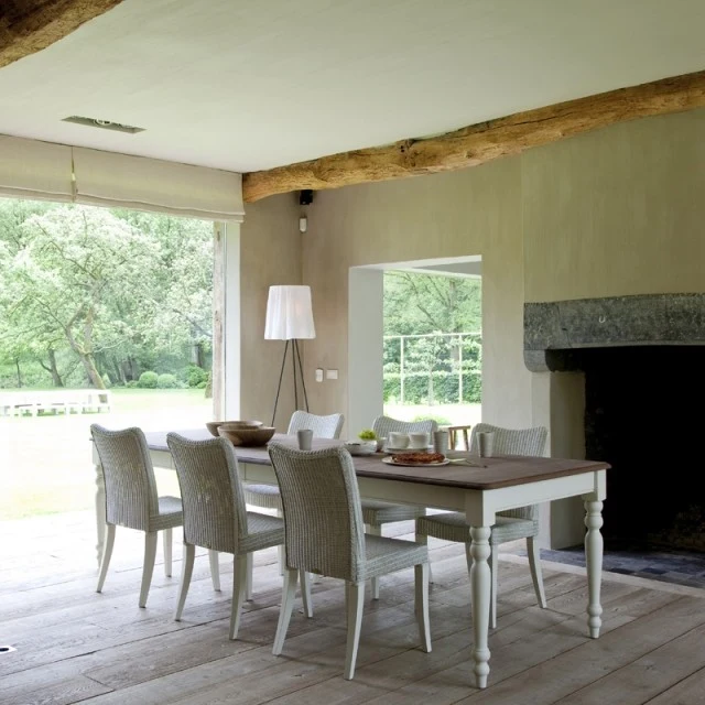 Table rectangulaire Ivoire VERSAILLES extensible jusqu'à 280 cm