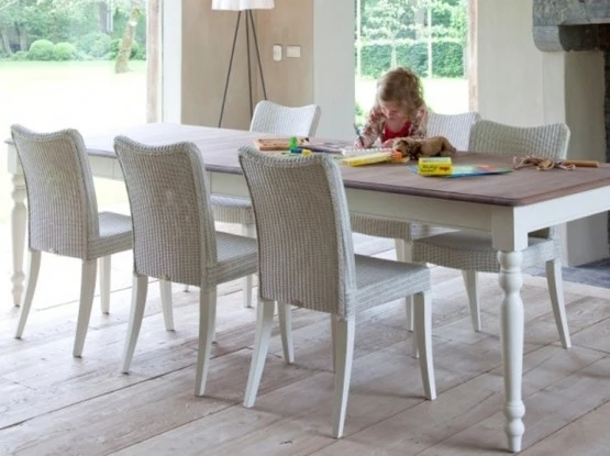 Table rectangulaire Ivoire VERSAILLES extensible jusqu'à 280 cm