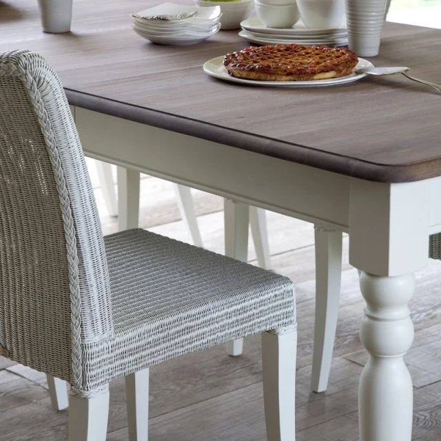 Table rectangulaire Ivoire VERSAILLES extensible jusqu'à 280 cm