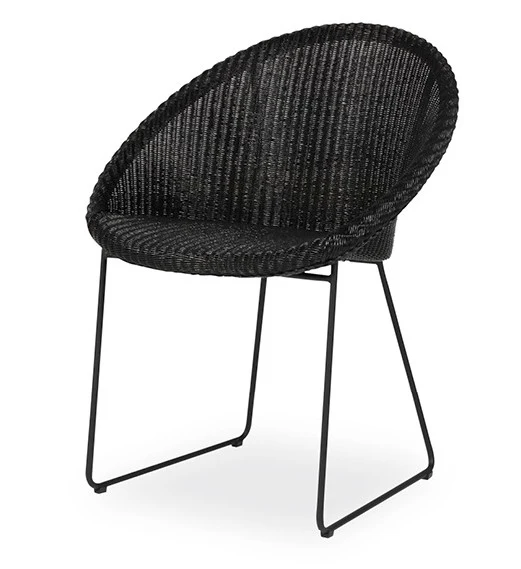 Fauteuil JOE - All Black - Loom et Piètement Noir