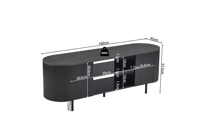 Meuble TV Lagos 160 cm Décor Brun foncé