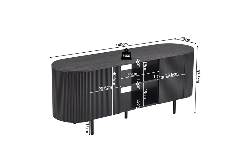 Meuble TV Lagos 140 cm Décor Brun foncé