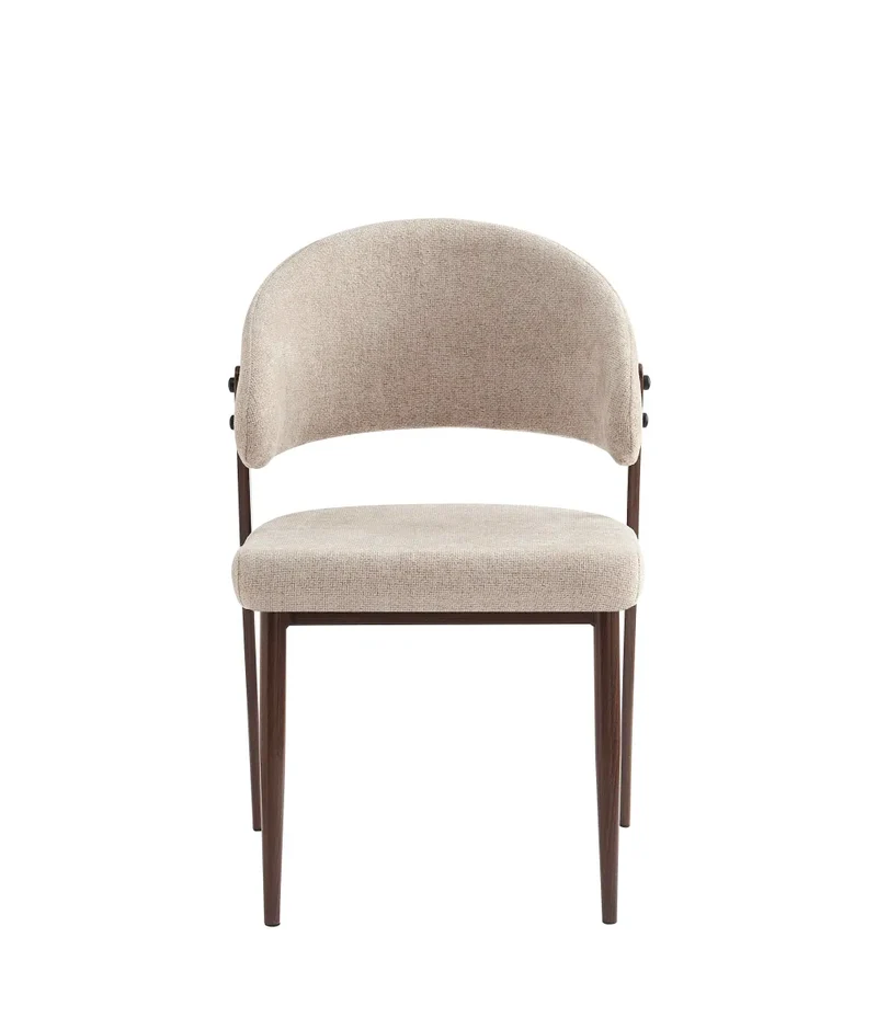 Chaise Lamia pieds noyer velours marron glacé