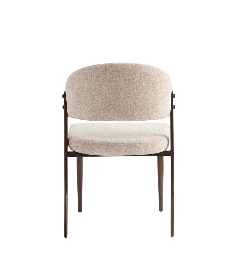 Chaise Lamia pieds noyer velours marron glacé