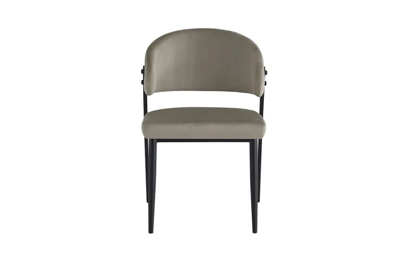 Chaise Lamia pieds noir velours Taupe