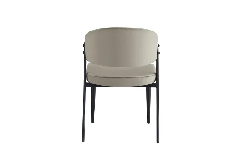 Chaise Lamia pieds noir velours Taupe