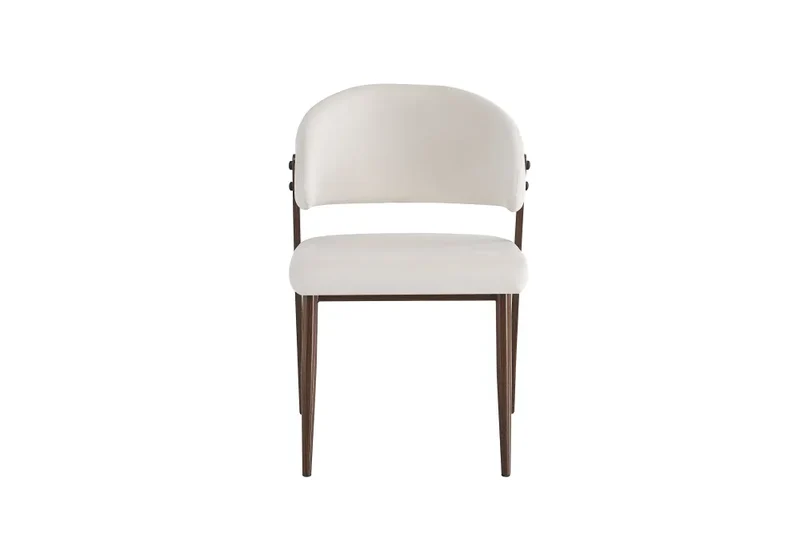Chaise Lamia pieds noyer velours Beige