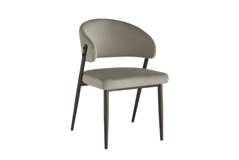 Chaise Lamia pieds noyer velours Taupe