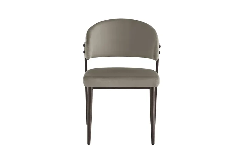 Chaise Lamia pieds noyer velours Taupe