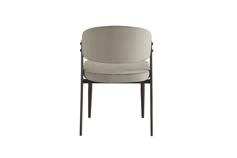 Chaise Lamia pieds noyer velours Taupe