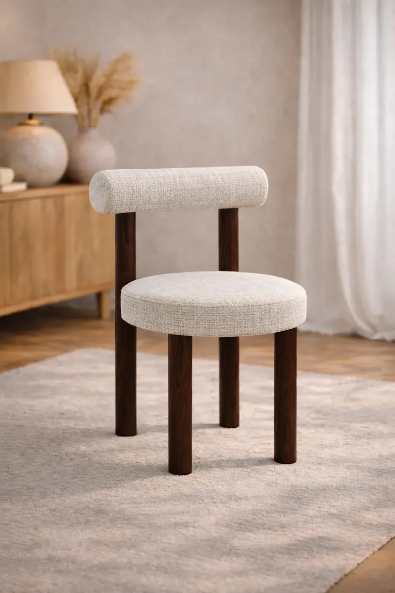 Chaise Irina tissus Marbella pieds bois noyer