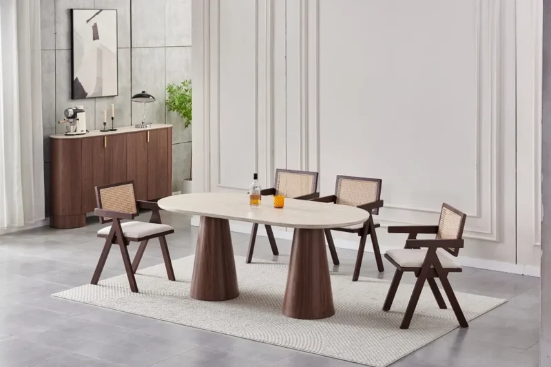 Table à manger Iconic noyer travertin 180cm
