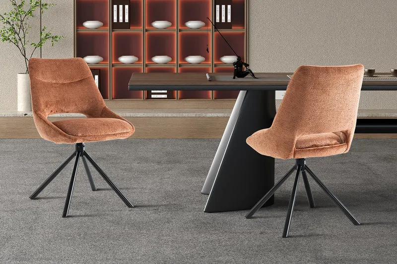 Chaise Dante Tissu Rouille