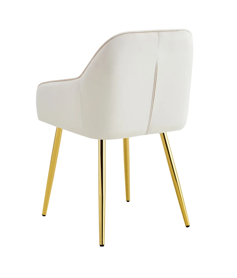 CHAISE PAMS PIEDS GOLD VELOURS BEIGE