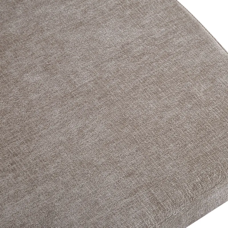CHAISE BAGUETTE PIED METAL NOIR SERGE CHENILLE MOKA