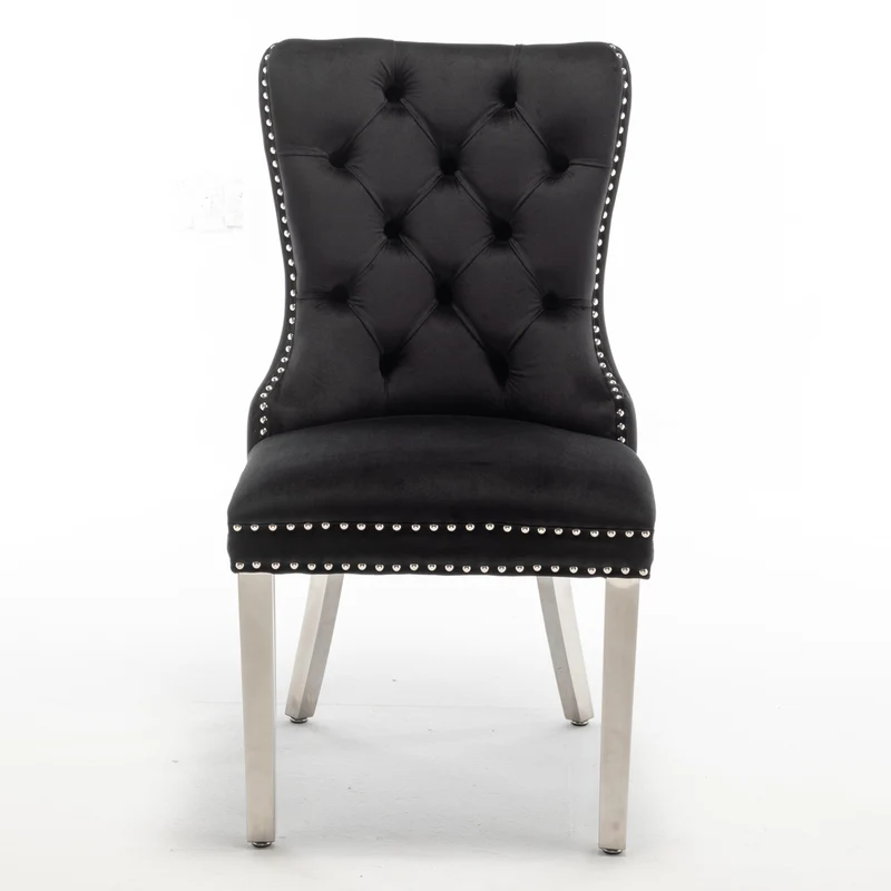 CHAISE POIGNEE RECTANGLE CHROME NOIR
