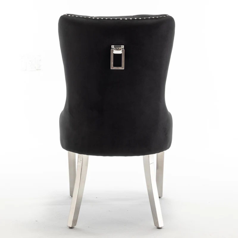 CHAISE POIGNEE RECTANGLE CHROME NOIR