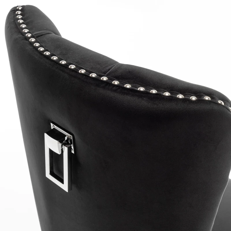 CHAISE POIGNEE RECTANGLE CHROME NOIR