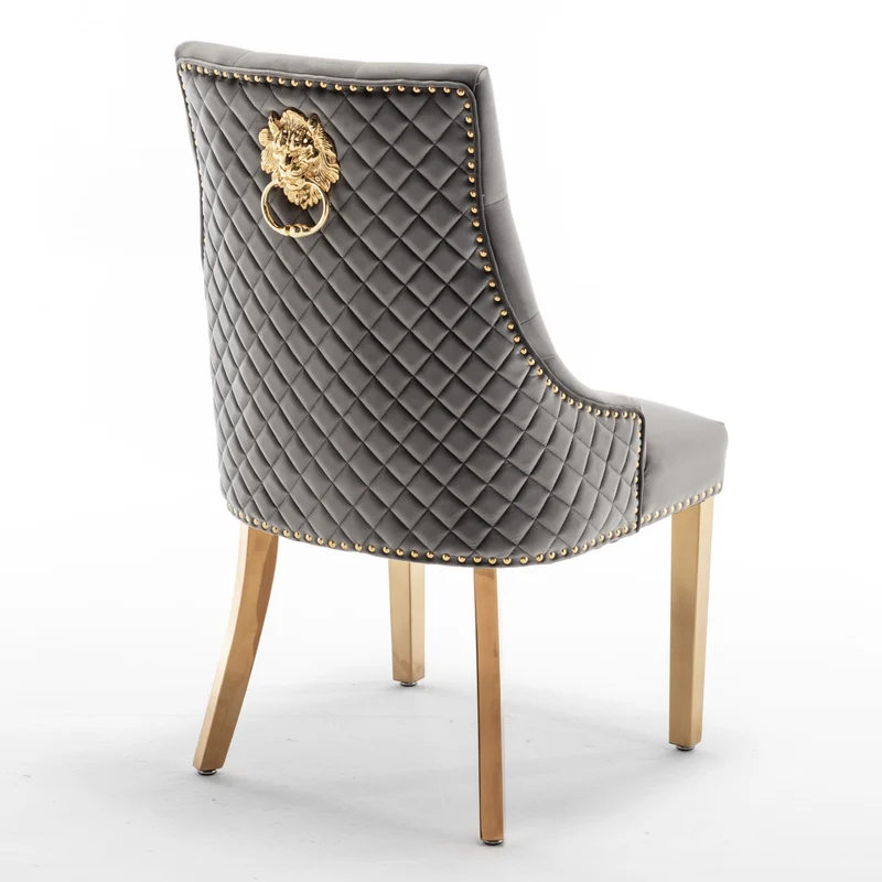 CHAISE LION MATELASSE GOLD ANTHRACITE