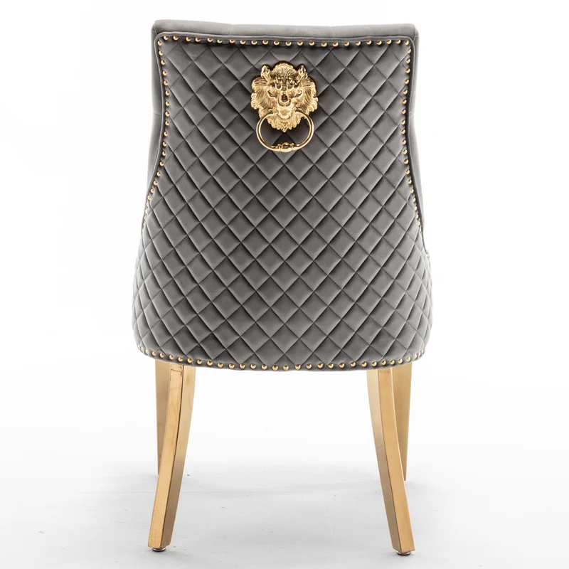 CHAISE LION MATELASSE GOLD ANTHRACITE