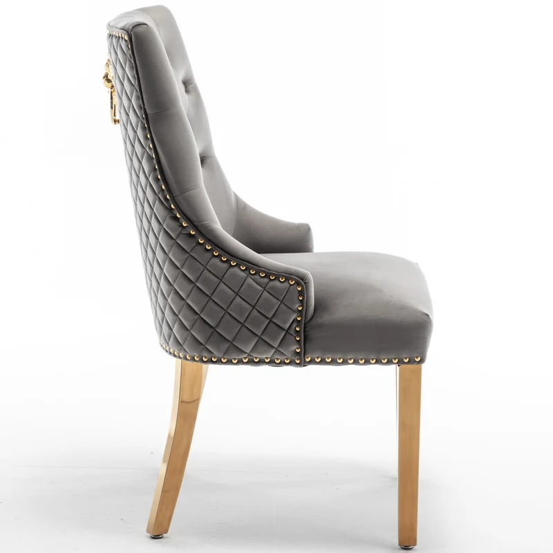 CHAISE LION MATELASSE GOLD ANTHRACITE