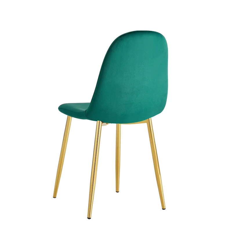 CHAISE SCANDINAVE GOLD VELOURS VERT CANARD