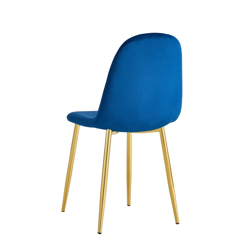 CHAISE SCANDINAVE GOLD VELOURS BLEU