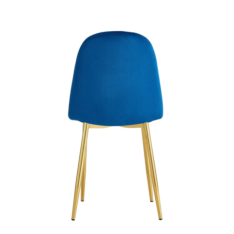 CHAISE SCANDINAVE GOLD VELOURS BLEU