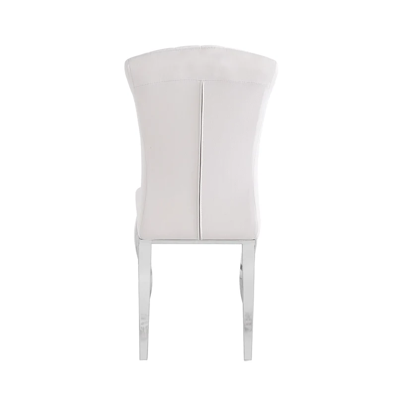 Chaises baroque louis pied chrome tissu velours beige