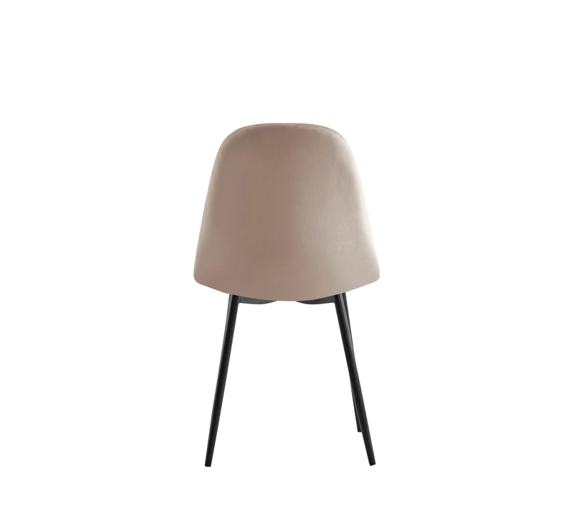 CHAISE SCANDINAVE PIED NOIR VELOURS TAUPE