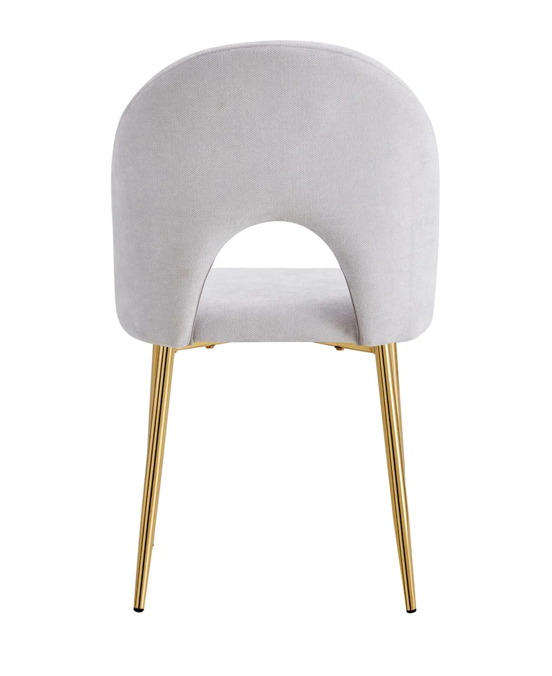 CHAISE TEDDY CHENILLE LIGHT GREY PIED GOLD