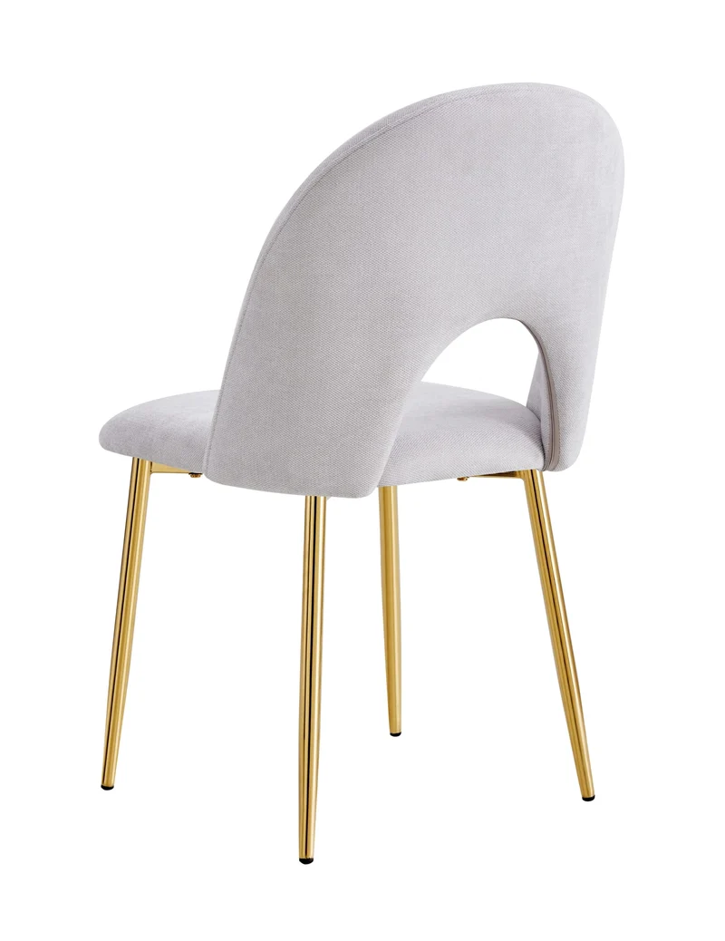 CHAISE TEDDY CHENILLE LIGHT GREY PIED GOLD