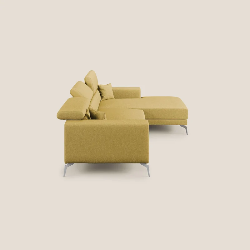 Blade Canapé d'angle avec têtières inclinables en tissu imperméable T13 jaune