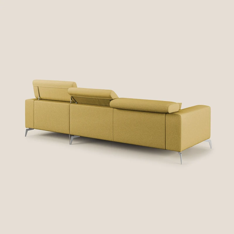 Blade Canapé d'angle avec têtières inclinables en tissu imperméable T13 jaune