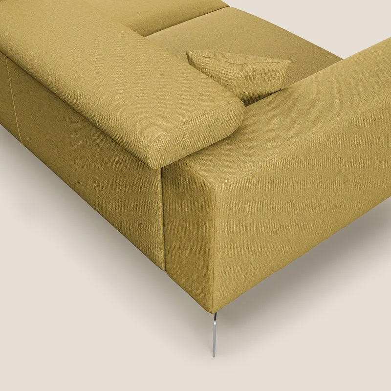 Blade Canapé d'angle avec têtières inclinables en tissu imperméable T13 jaune