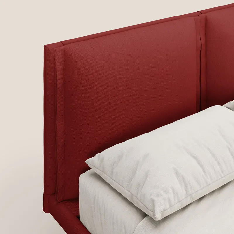 Noah lit avec coussins réglables et pieds hauts en métal en tissu détachable T05 rouge