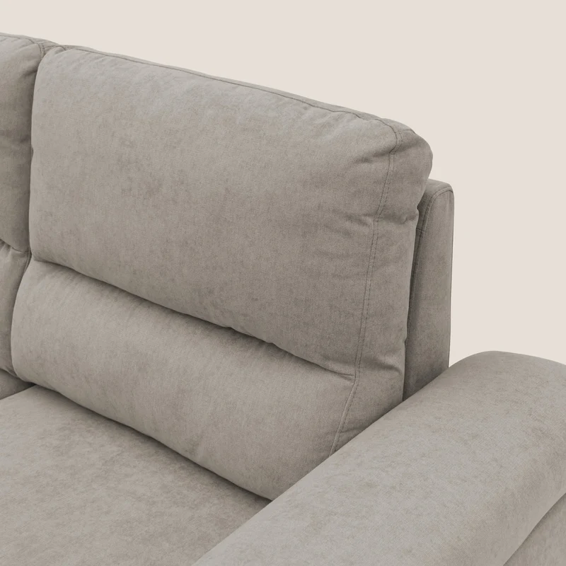 Minerva canapé linéaire avec pouf extractible en tissu doux imperméable T02 beige
