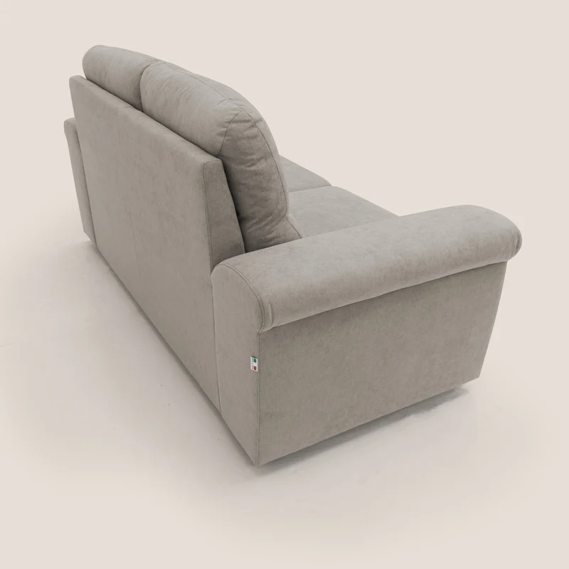Minerva canapé linéaire avec pouf extractible en tissu doux imperméable T02 beige