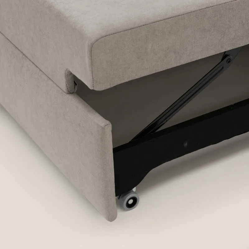 Minerva canapé linéaire avec pouf extractible en tissu doux imperméable T02 beige