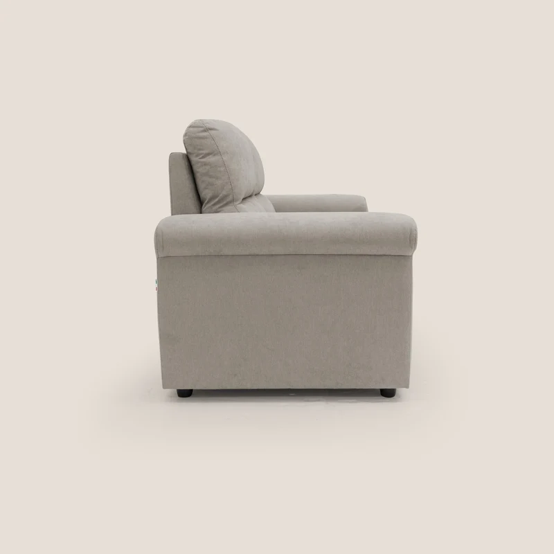 Minerva canapé linéaire avec pouf extractible en tissu doux imperméable T02 beige