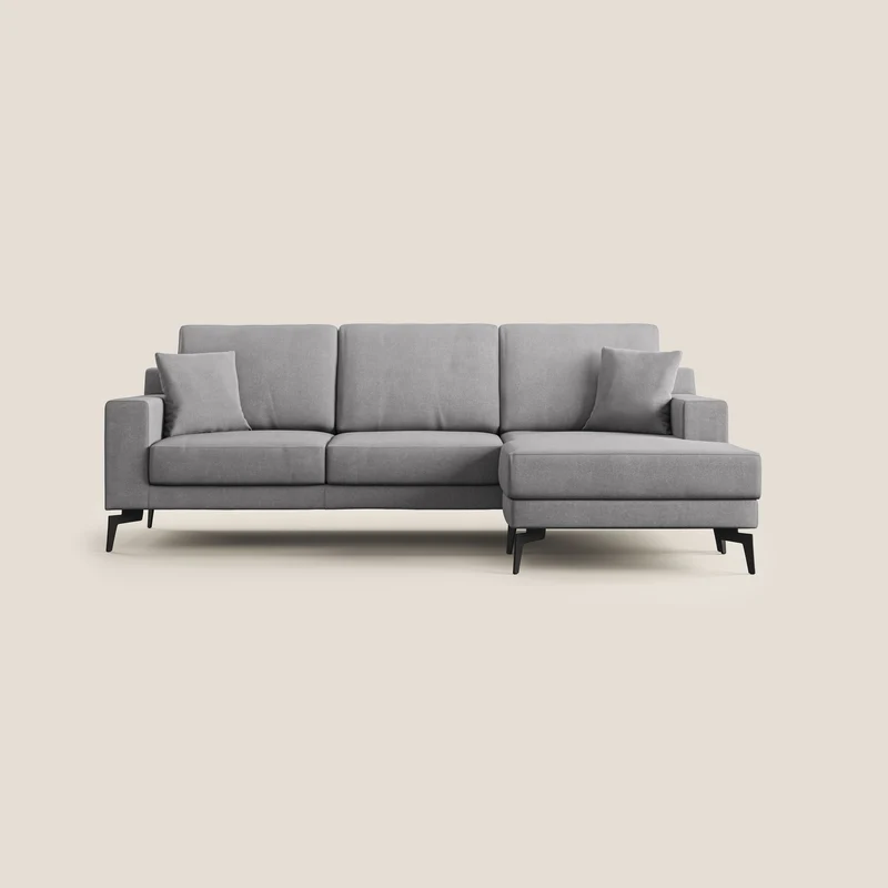 Prestige canapé d’angle réversible en microfibre détachable T11 gris