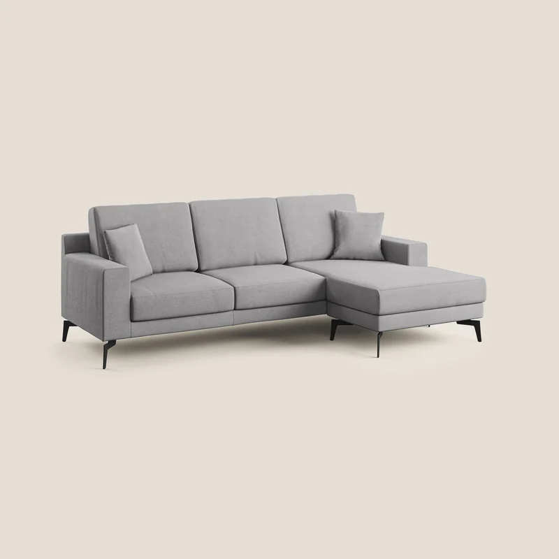 Prestige canapé d’angle réversible en microfibre détachable T11 gris