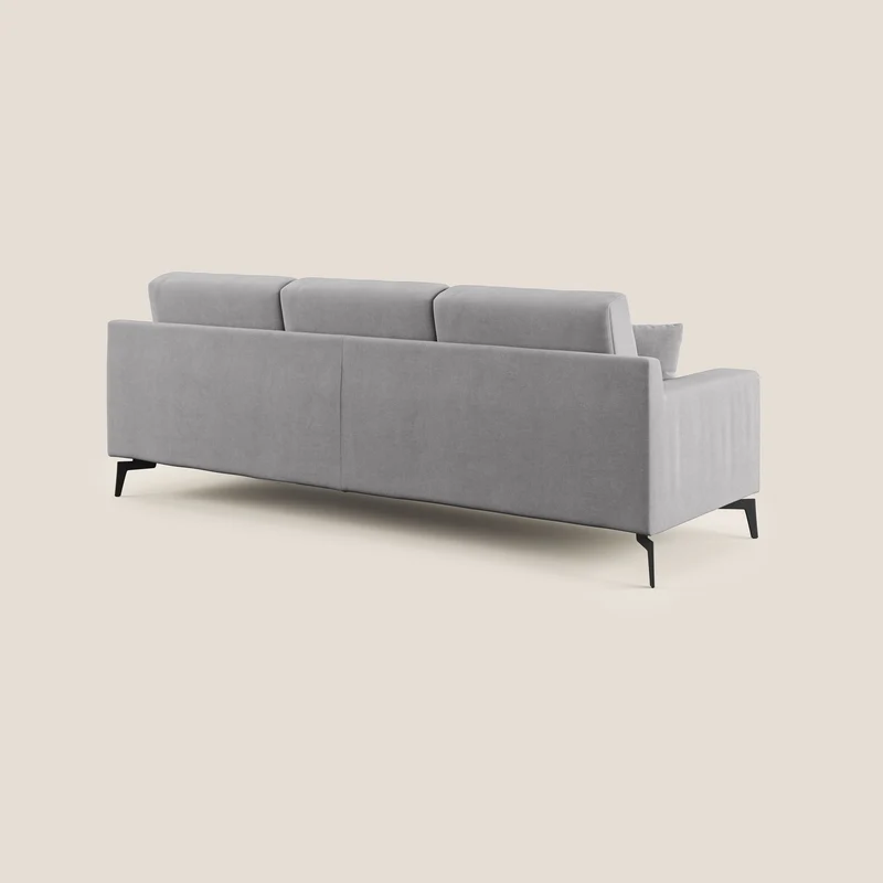 Prestige canapé d’angle réversible en microfibre détachable T11 gris