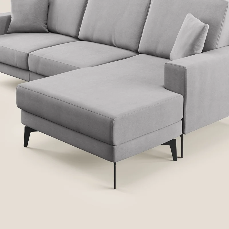 Prestige canapé d’angle réversible en microfibre détachable T11 gris