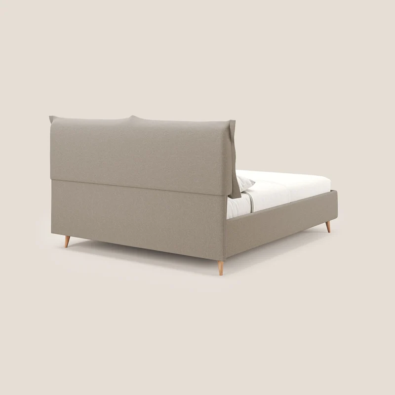 Elettra lit avec coffre de rangement déhoussable avec coussins tête de lit en tissu imperméable T13 beige