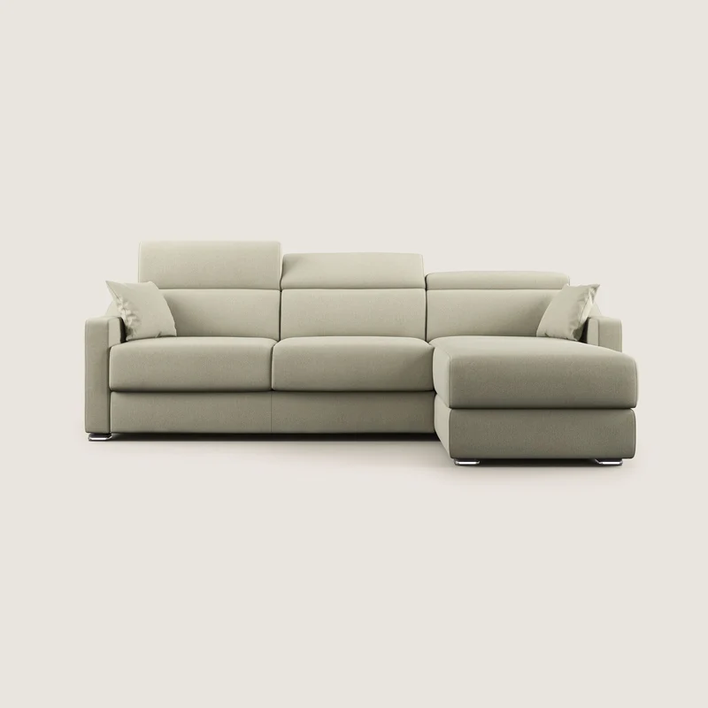 Amber canapé d'angle convertible en tissu détachable T05 crème